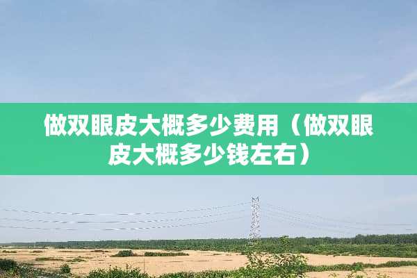 做双眼皮大概多少费用（做双眼皮大概多少钱左右）