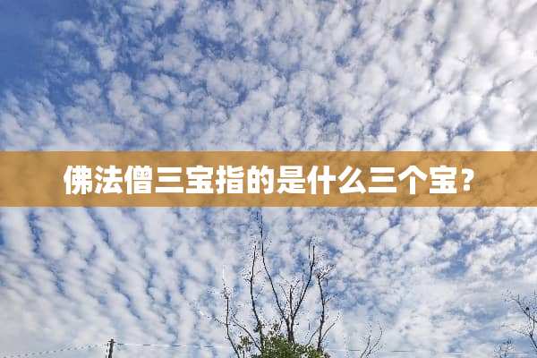 佛法僧三宝指的是什么三个宝？