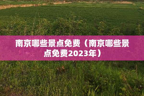 南京哪些景点免费（南京哪些景点免费2023年）