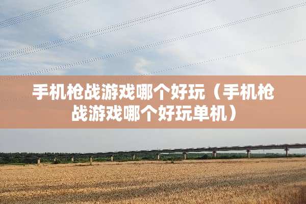 手机枪战游戏哪个好玩（手机枪战游戏哪个好玩单机）