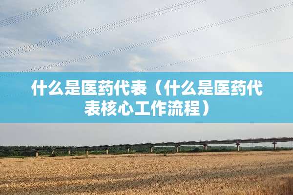 什么是医药代表（什么是医药代表核心工作流程）