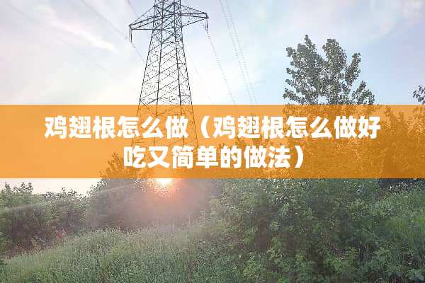 鸡翅根怎么做（鸡翅根怎么做好吃又简单的做法）