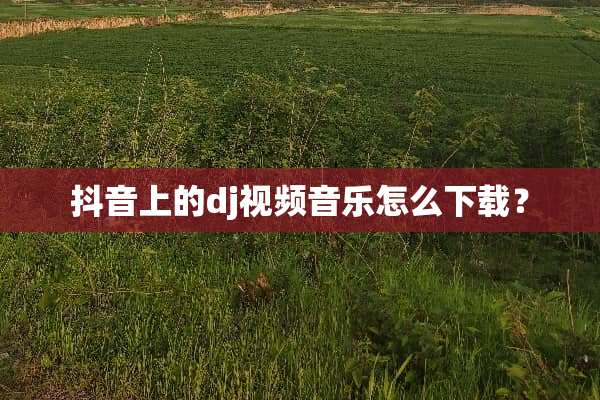 抖音上的dj视频音乐怎么下载？