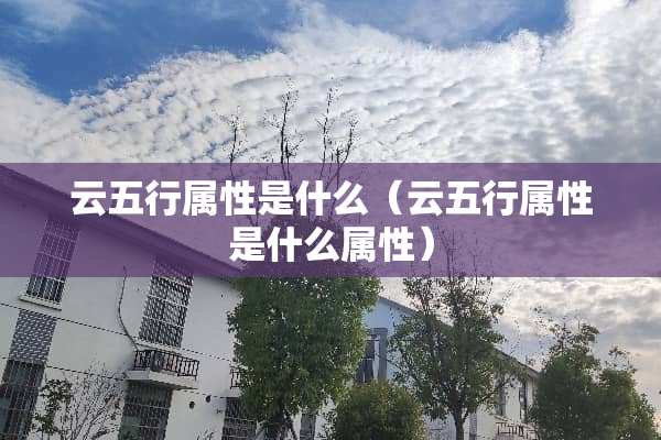 云五行属性是什么（云五行属性是什么属性）