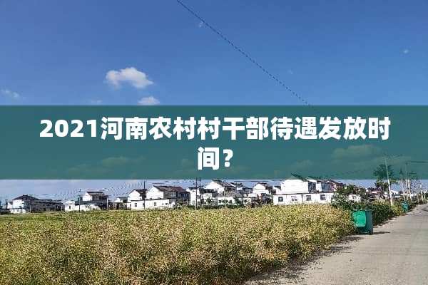 2021河南农村村干部待遇发放时间？