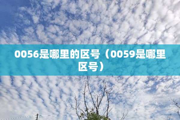 0056是哪里的区号（0059是哪里区号）