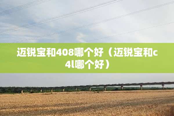 迈锐宝和408哪个好（迈锐宝和c4l哪个好）