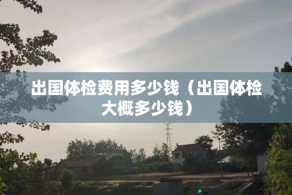 出国体检费用多少钱（出国体检大概多少钱）