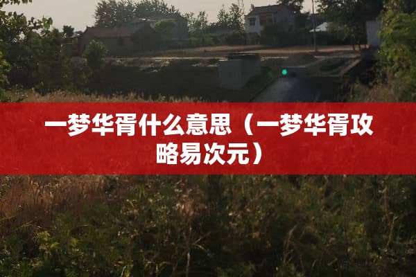 一梦华胥什么意思（一梦华胥攻略易次元）