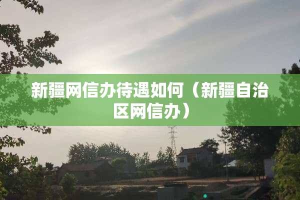 新疆网信办待遇如何（新疆自治区网信办）