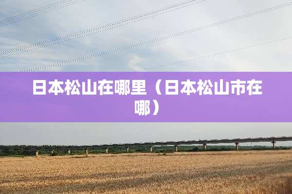 日本松山在哪里（日本松山市在哪）