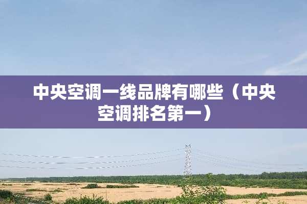 **空调一线品牌有哪些（**空调排名第一）