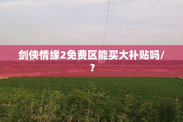 剑侠情缘2免费区能买大补贴吗/？