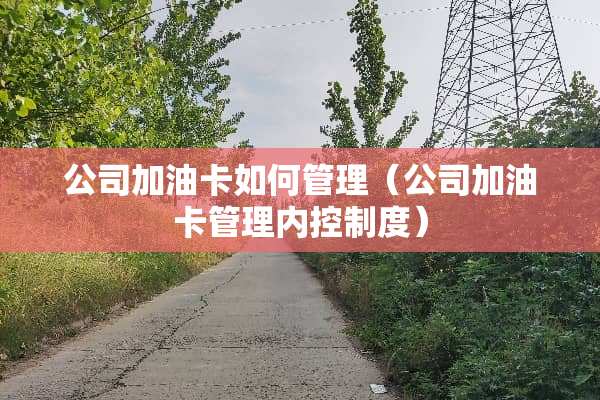 公司加油卡如何管理（公司加油卡管理内控制度）