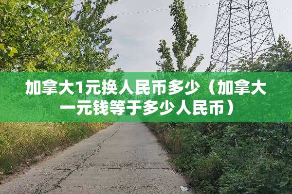 加拿大1元换人民币多少（加拿大一元钱等于多少人民币）