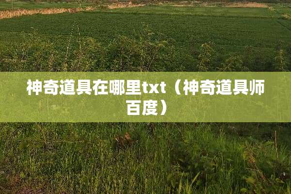 神奇道具在哪里txt（神奇道具师百度）