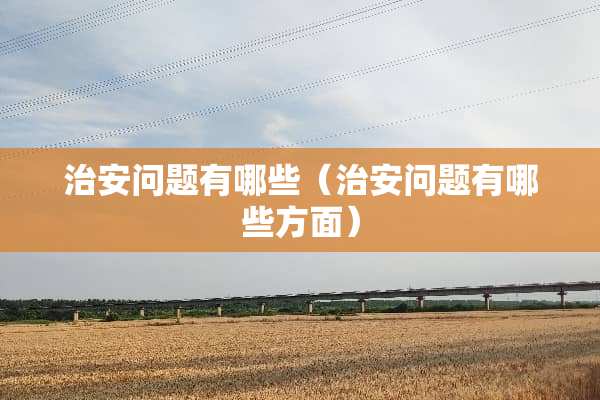 治安问题有哪些（治安问题有哪些方面）
