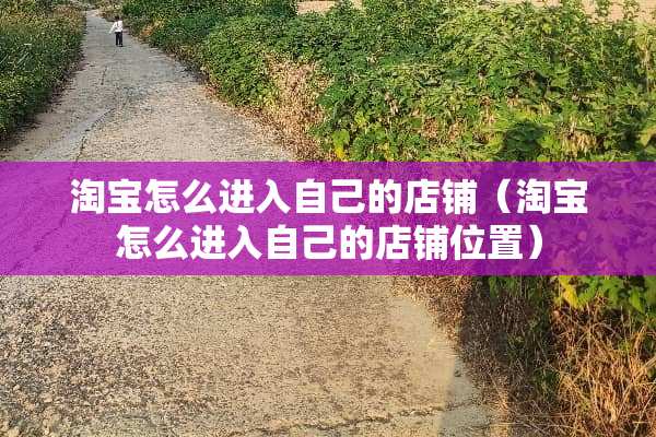 淘宝怎么进入自己的店铺（淘宝怎么进入自己的店铺位置）
