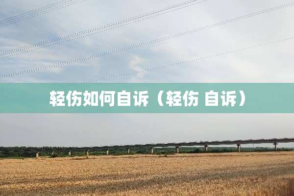 轻伤如何自诉（轻伤 自诉）