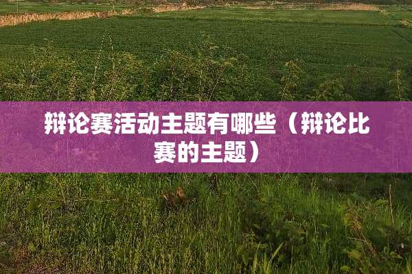 辩论赛活动主题有哪些（辩论比赛的主题）