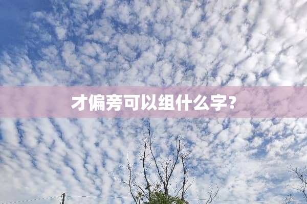 才偏旁可以组什么字？
