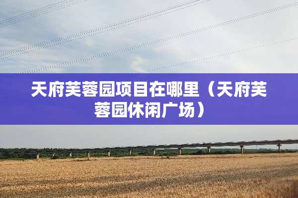 天府芙蓉园项目在哪里（天府芙蓉园休闲广场）