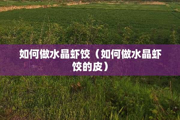 如何做水晶虾饺（如何做水晶虾饺的皮）