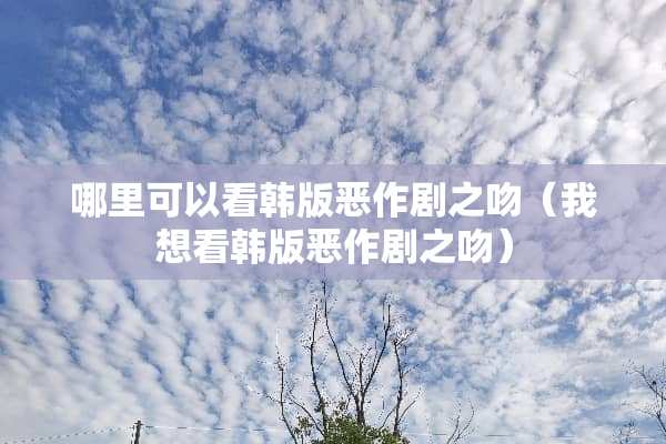 哪里可以看韩版恶作剧之吻（我想看韩版恶作剧之吻）