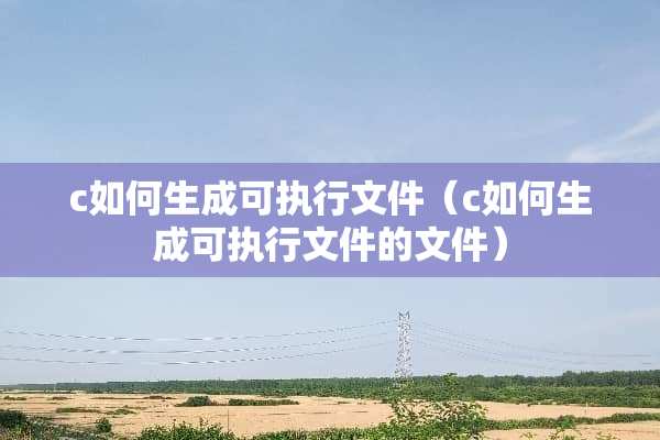 c如何生成可执行文件（c如何生成可执行文件的文件）