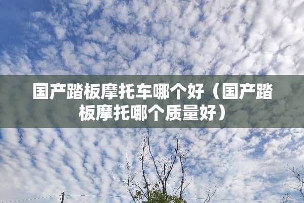国产踏板摩托车哪个好（国产踏板摩托哪个质量好）