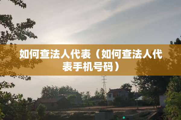 如何查法人代表（如何查法人代表手机号码）