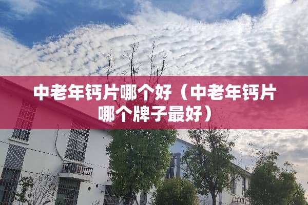 中老年钙片哪个好（中老年钙片哪个牌子最好）