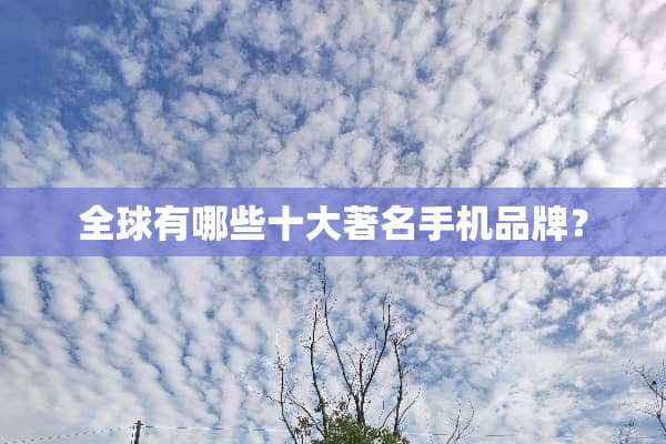 全球有哪些十大著名手机品牌？