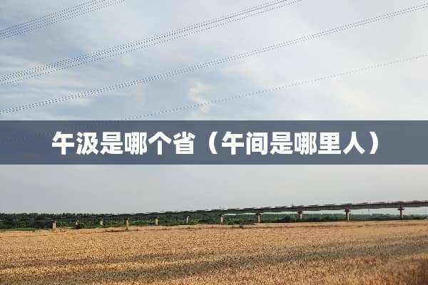 午汲是哪个省（午间是哪里人）