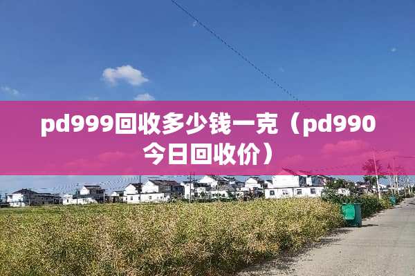 pd999回收多少钱一克（pd990今日回收价）