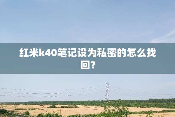 红米k40笔记设为私密的怎么找回？