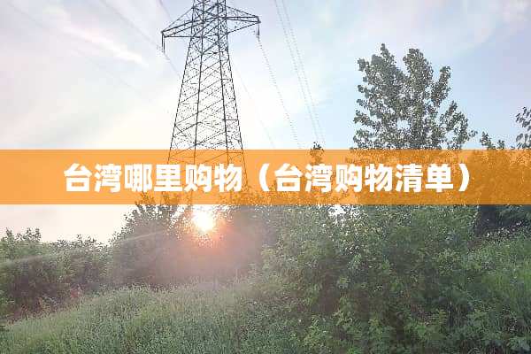 台湾哪里购物（台湾购物清单）