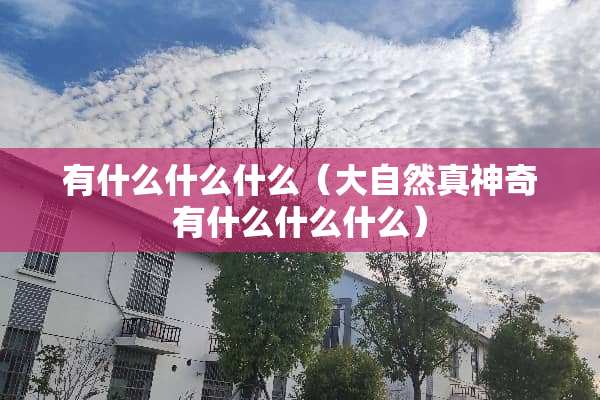 有什么什么什么（大自然真神奇有什么什么什么）