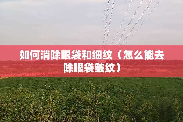 如何消除眼袋和细纹（怎么能去除眼袋皱纹）