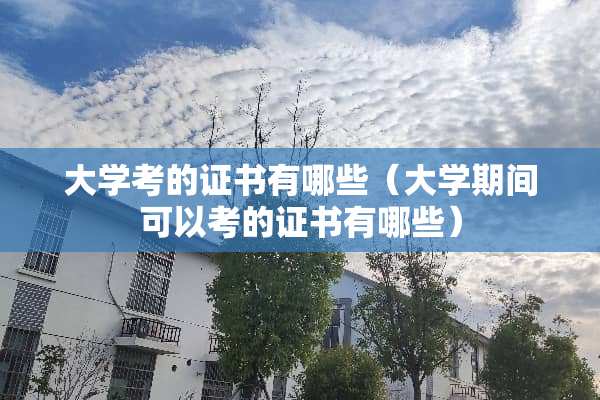 大学考的证书有哪些（大学期间可以考的证书有哪些）