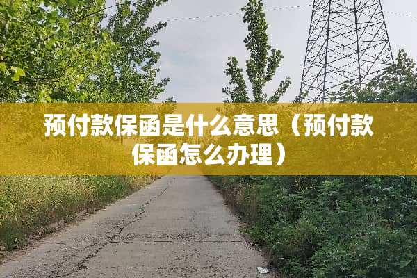 预付款保函是什么意思（预付款保函怎么办理）