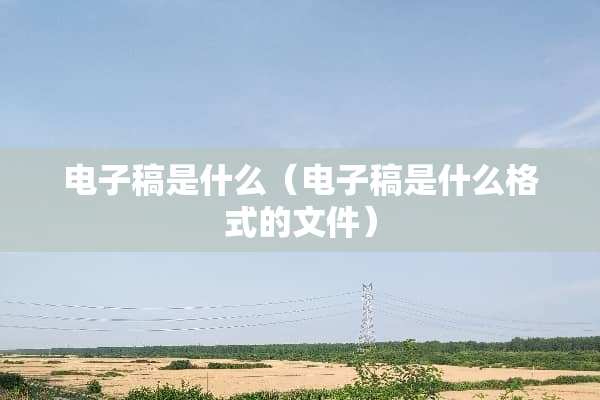 电子稿是什么（电子稿是什么格式的文件）