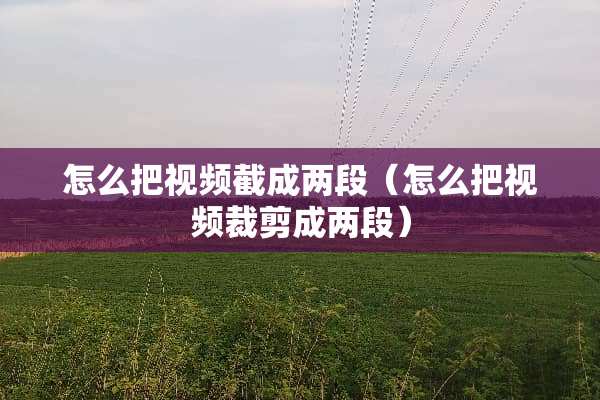 怎么把视频截成两段（怎么把视频裁剪成两段）