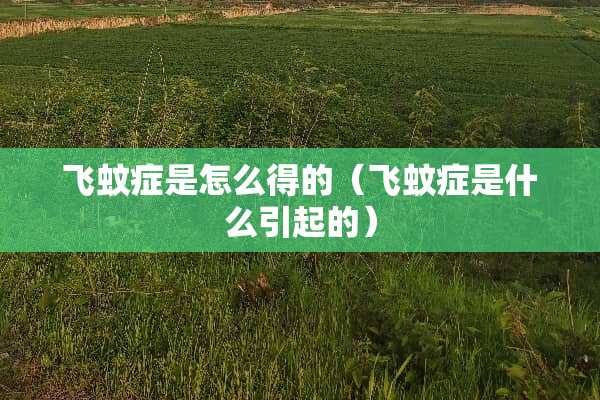 飞蚊症是怎么得的（飞蚊症是什么引起的）