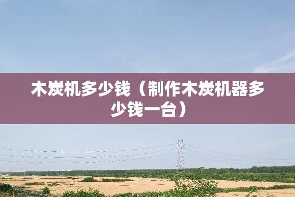 木炭机多少钱（制作木炭机器多少钱一台）