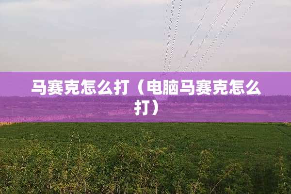 马赛克怎么打（电脑马赛克怎么打）
