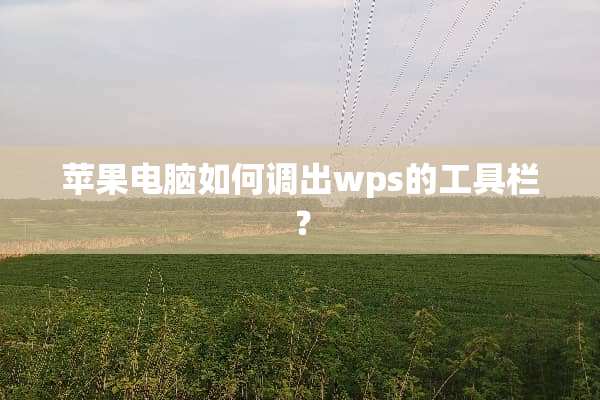 苹果电脑如何调出wps的工具栏？