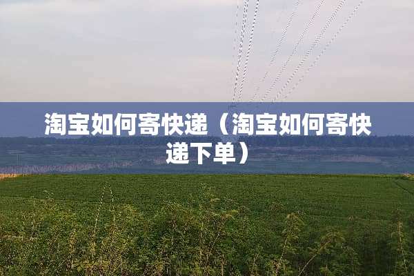 淘宝如何寄快递（淘宝如何寄快递下单）