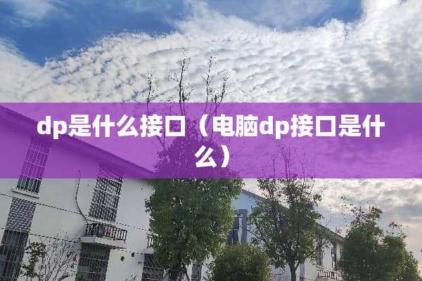 dp是什么接口（电脑dp接口是什么）