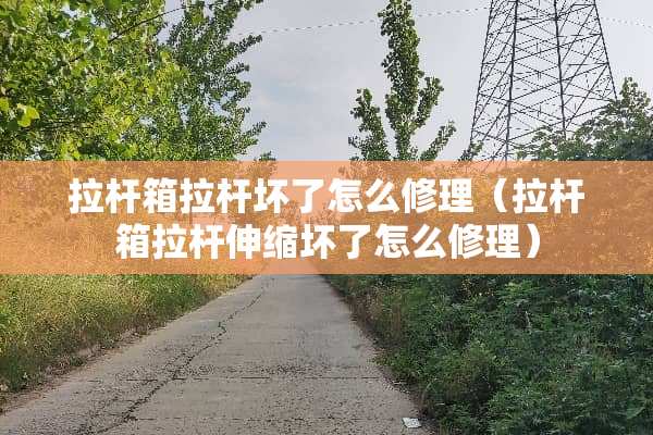 拉杆箱拉杆坏了怎么修理（拉杆箱拉杆伸缩坏了怎么修理）